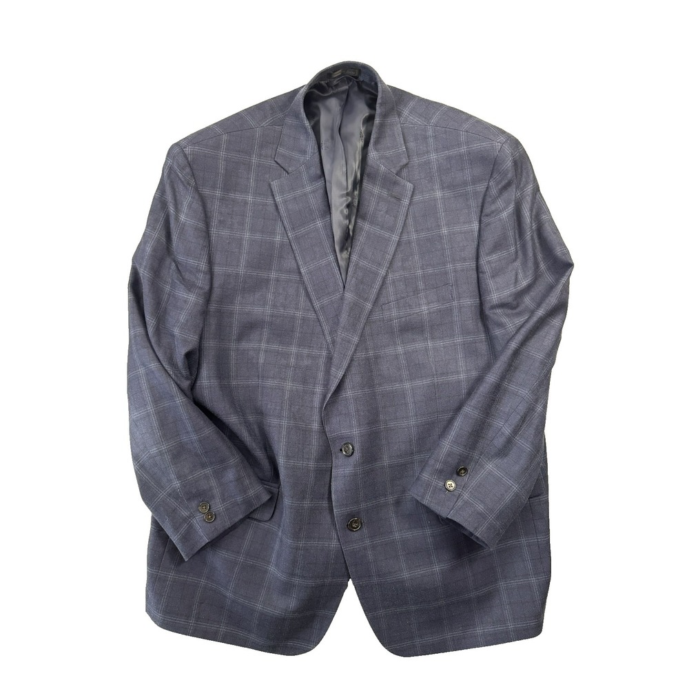Lauren Ralph Lauren 48R Classic Wool/Silk 2-Botton Blazer Jacket Window Pane